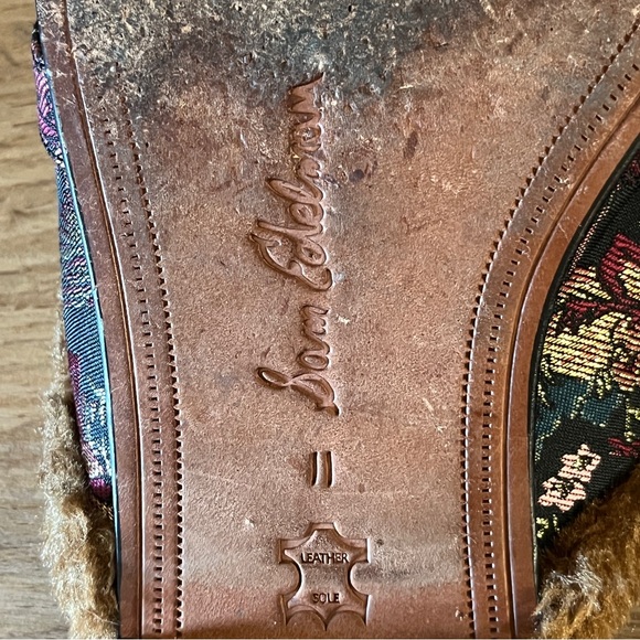 SAM EDELMAN Danica Tapestry Horsebit Fur-Lined Slip On Mule Loafer Flats Size 11 - Picture 12 of 14
